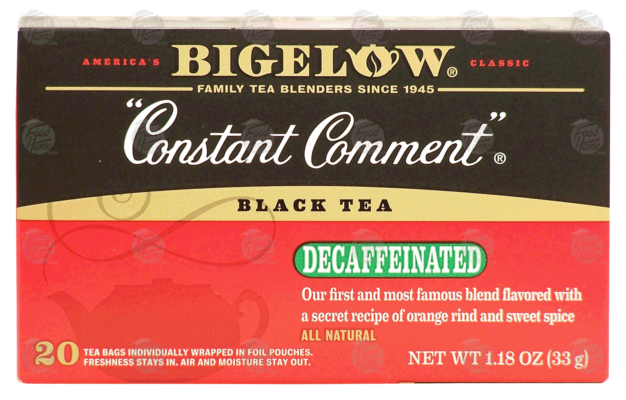 Bigelow Constant Comment black tea flavored with a secret recipe of orange rind and sweet spice, decaffeinated, 20 tea bags Full-Size Picture